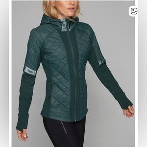Athleta Rock Springs Quilted Hooded Jacket - Teal XS